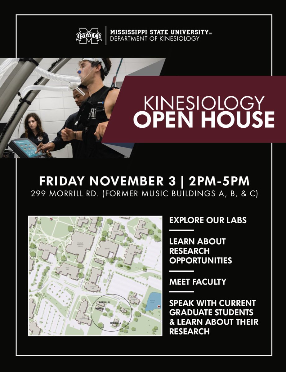 The Department of Kinesiology is hosting an open house to tour our labs and showcase the work of our graduate students. Everyone is welcome to come see the exciting things happening in Kinesiology.