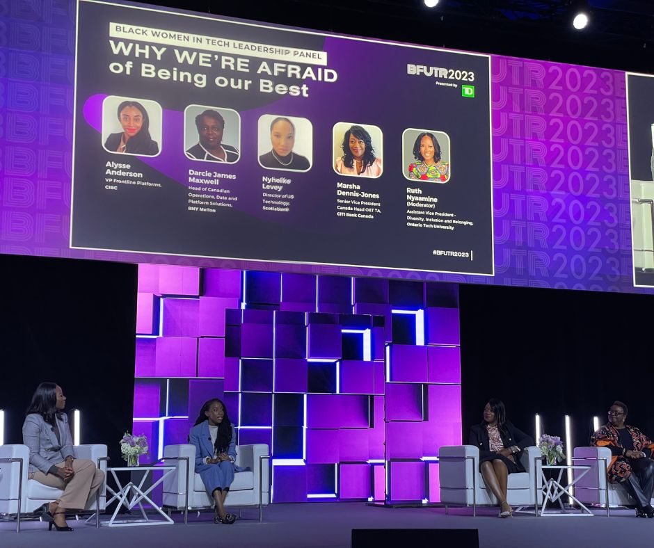 ontariotech_u's tweet image. This week, Ontario Tech&apos;s Diversity, Inclusion and Belonging team, staff and students are at #BFUTR2023, a Tech Summit connecting thousands of Black tech professionals and allies with industry experts and employers. An excellent opportunity to foster connections and fuel growth!