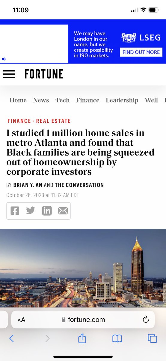 I really didn’t expect that @FortuneMagazine would feature my research. Thanks for widely circulating it (worldwide) to the industry stakeholders and global readers and subscribers interested in finance and real estate! fortune.com/2023/10/26/met… @sppgatech @GTliberalarts