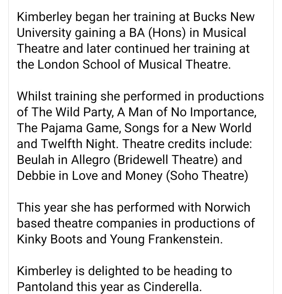 It's time for the first bio of the wonderful cast for our next show CINDERELLA at the <a href="/FisherTheatre/">BungayFisherTheatre</a>

Joining REDuck for the first time it's... 

🎭It's <a href="/KimberleyAMason/">Kimberley Mason</a> as CINDERELLA 🎭

🎟️🎟️
fishertheatre.org
