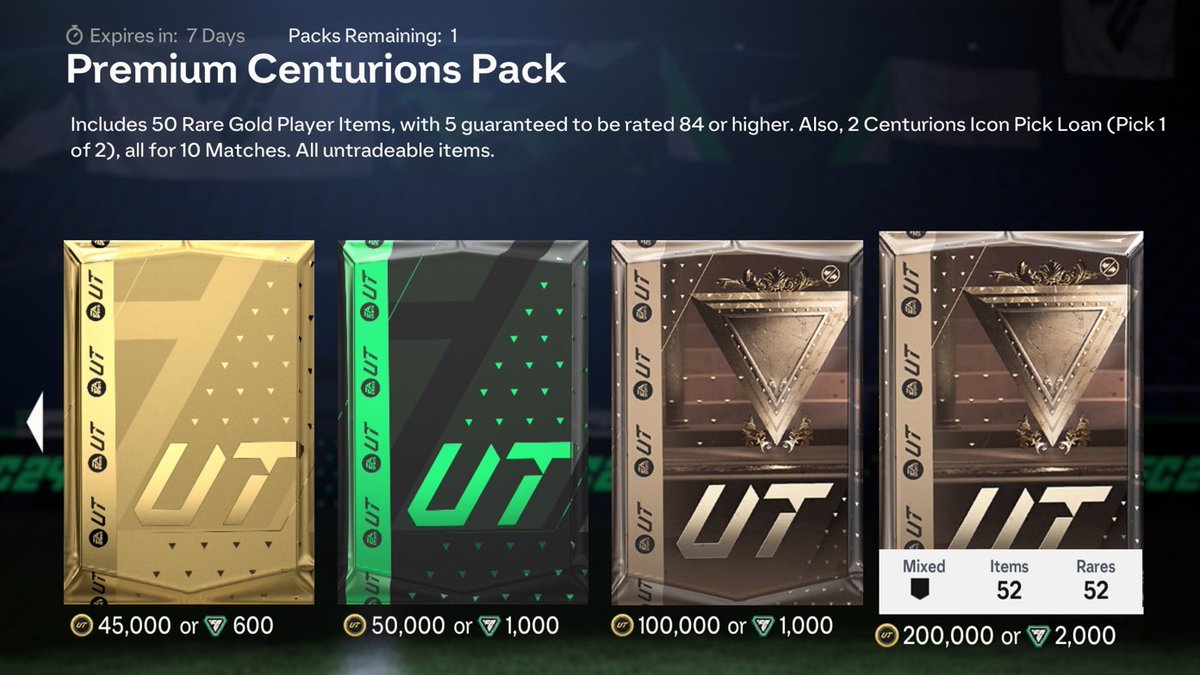 FUTWIZ's tweet image. Who wants the points to open the new Centurion packs? 👀

Will send 3 of you the FC Points to open them 🥳

Like &amp;amp; Retweet 💚
Follow @FUTWIZ 

Will draw the winners tomorrow! #FC24