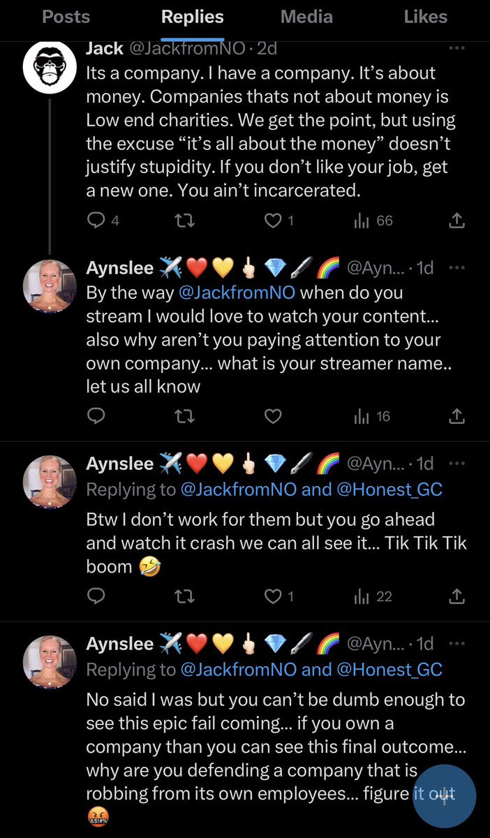 JackfromNO's tweet photo. @Aynslee_4 @Honest_GC You should know my streaming name grandma, i used to be a sub of your before you turned into the grinch. Also, I am paying attention to my company. That’s why I didn’t get to reply back to you before you ran out of time and blocked me you silly. And no. You got fired 😉 https://t.co/E0y3nf30Ng