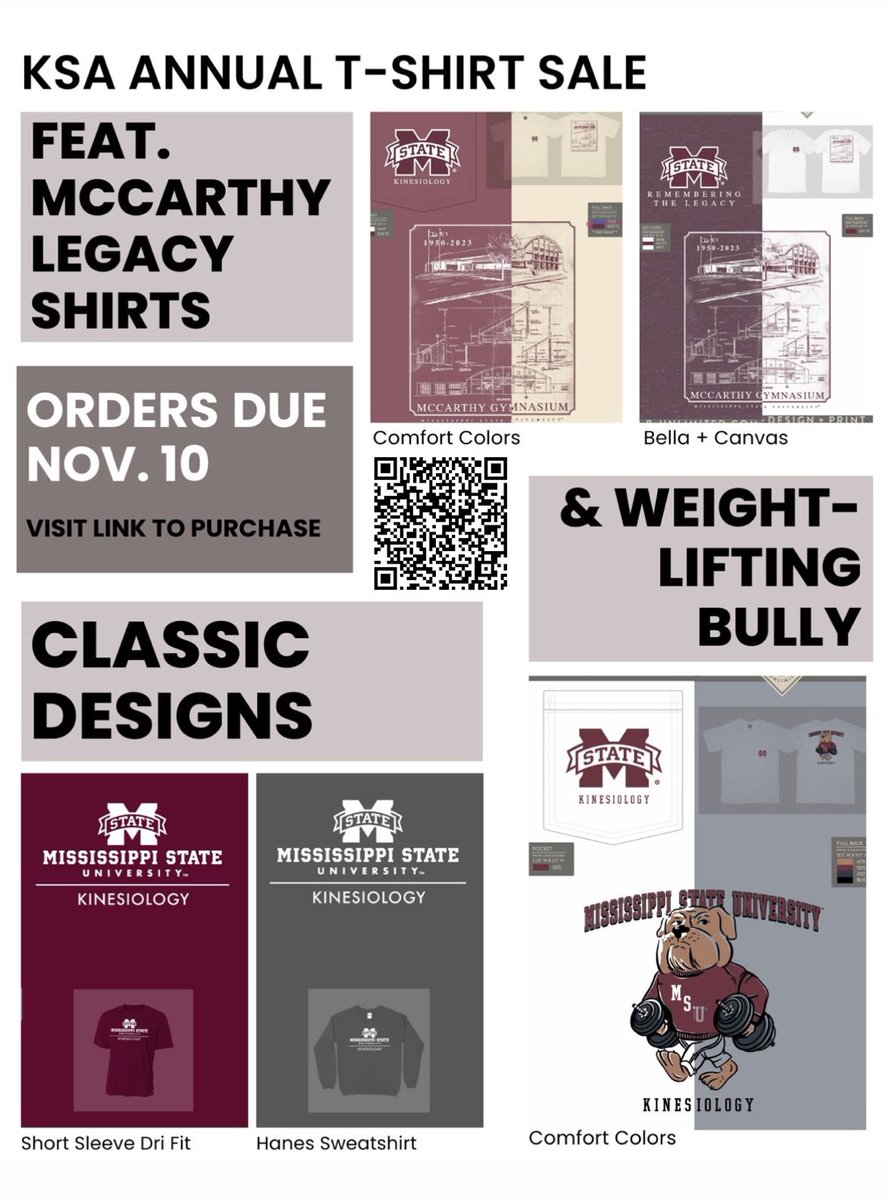 The Department of Kinesiology is doing its annual fundraising t-shirt sales. Checkout the limited edition McCarthy Gym t-shirts.
