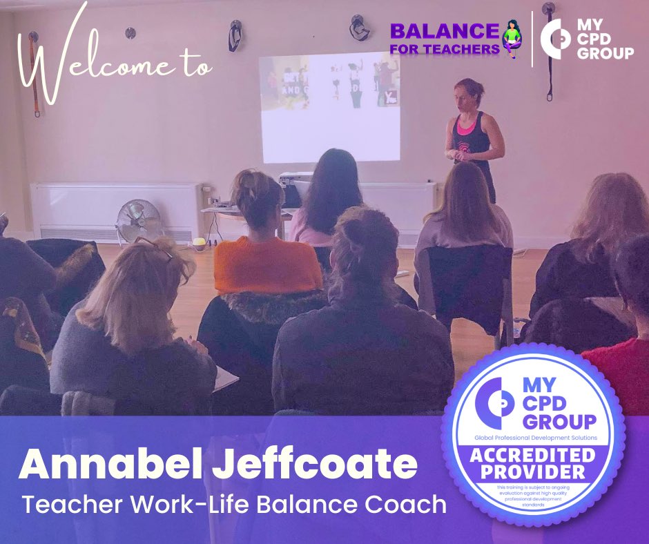 MyCPDGroup's tweet photo. 🌟 Welcome Annabel from @balanceteachers to the MyCPDGroup Family! 🧘‍♀ Help for overworked educators to find balance, beat burnout, and prioritize self-care is here!! Annabel's proven Balance Strategy™ empowers teachers to shine in and out of the classroom. https://t.co/iSqb9nRk8H