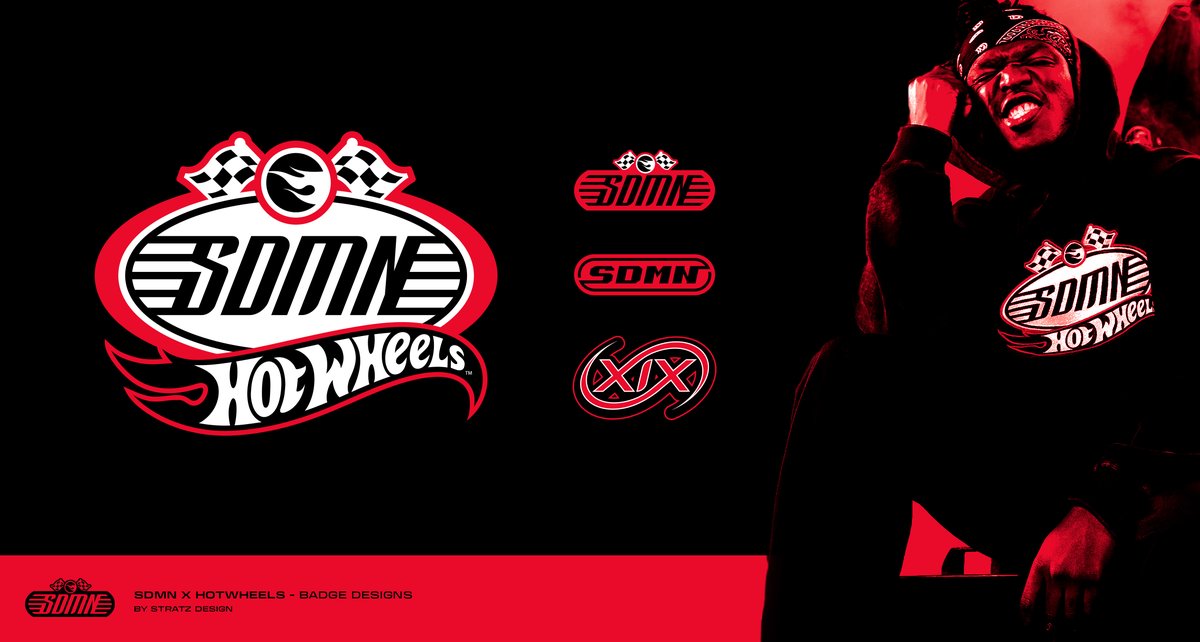 'SDMN x HOT WHEELS' Badge Designs by Stratz - Such a surreal project, Incredible to see it all come together. 🏁 <a href="/SidemenClothing/">Sidemen Clothing</a>