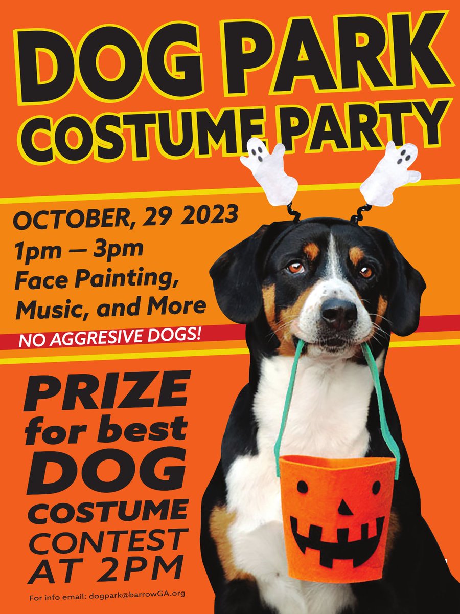 Join us this Sunday from 1-3pm at the Victor Lord Dog Park 
236 Fire tower rd. Winder Ga. for face painting, vendors, music and more. Costume contest at 2pm.