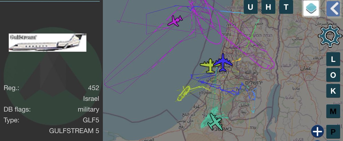 🚨Israel launched the ground offensive on Gaza.

20:45 • Air Activity : 2 x C-130Hi, KC767 Re’em ⛽️ Air Tanker, GLF5 Oron 📡 Spy Plane