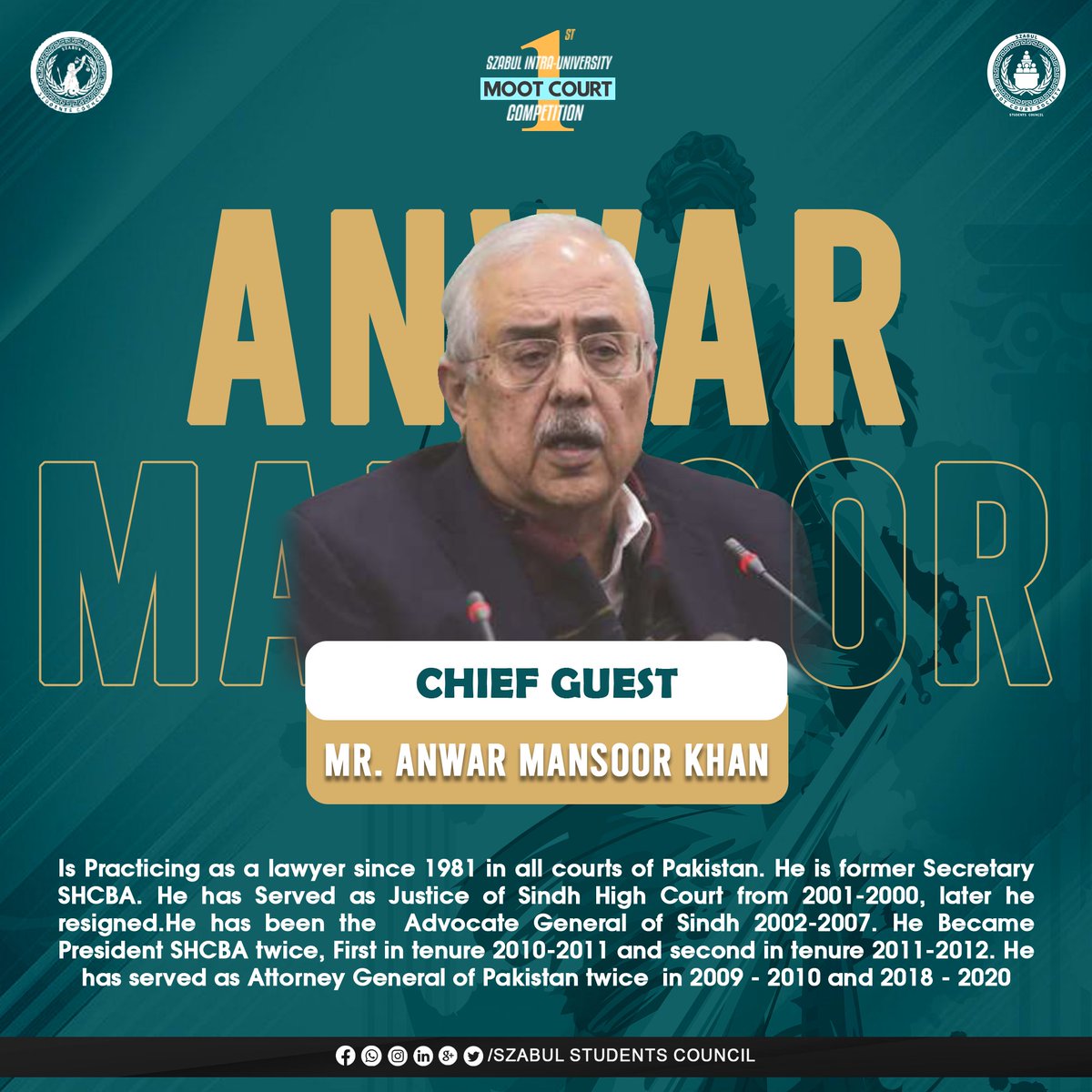 SzabulCouncil's tweet photo. We're thrilled to unveil our Chief Guest for the upcoming Intra Moot Court Competition! Get ready for a distinguished legal expert to lead the way in our quest for justice and excellence.

#SSC #SSCMCS #SSCMootCourtSociety https://t.co/8FZuxhMtay