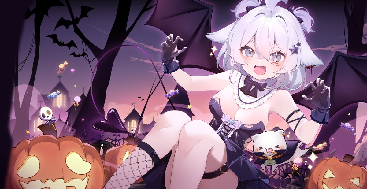 HIHI大家！這次萬聖節特別委託了桌布～！
這邊提前幾天釋出給大家使用～
是沒有嘗試過的風格～小惡魔米姬！不訂閱就搗蛋～👿
我自己非常喜歡～也希望大家會喜歡🫶
※僅限自用
繪師：<a href="/senhua_/">花火</a>