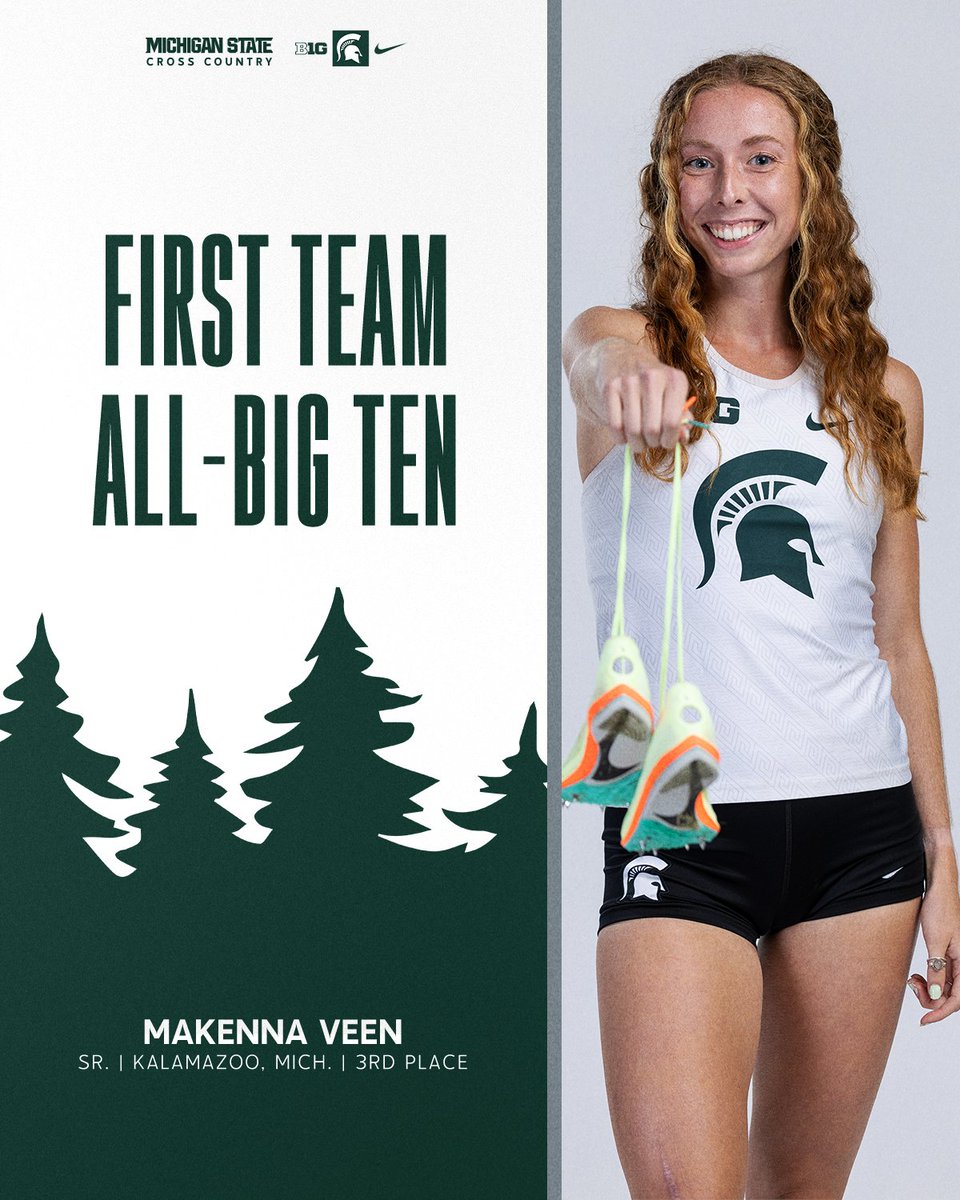 MSU_TFXC's tweet photo. Winners win. 4⃣ All-Conference honorees as all five scorers finished in the top-15 🏆

#GoGreen https://t.co/DmFcqR85Hl