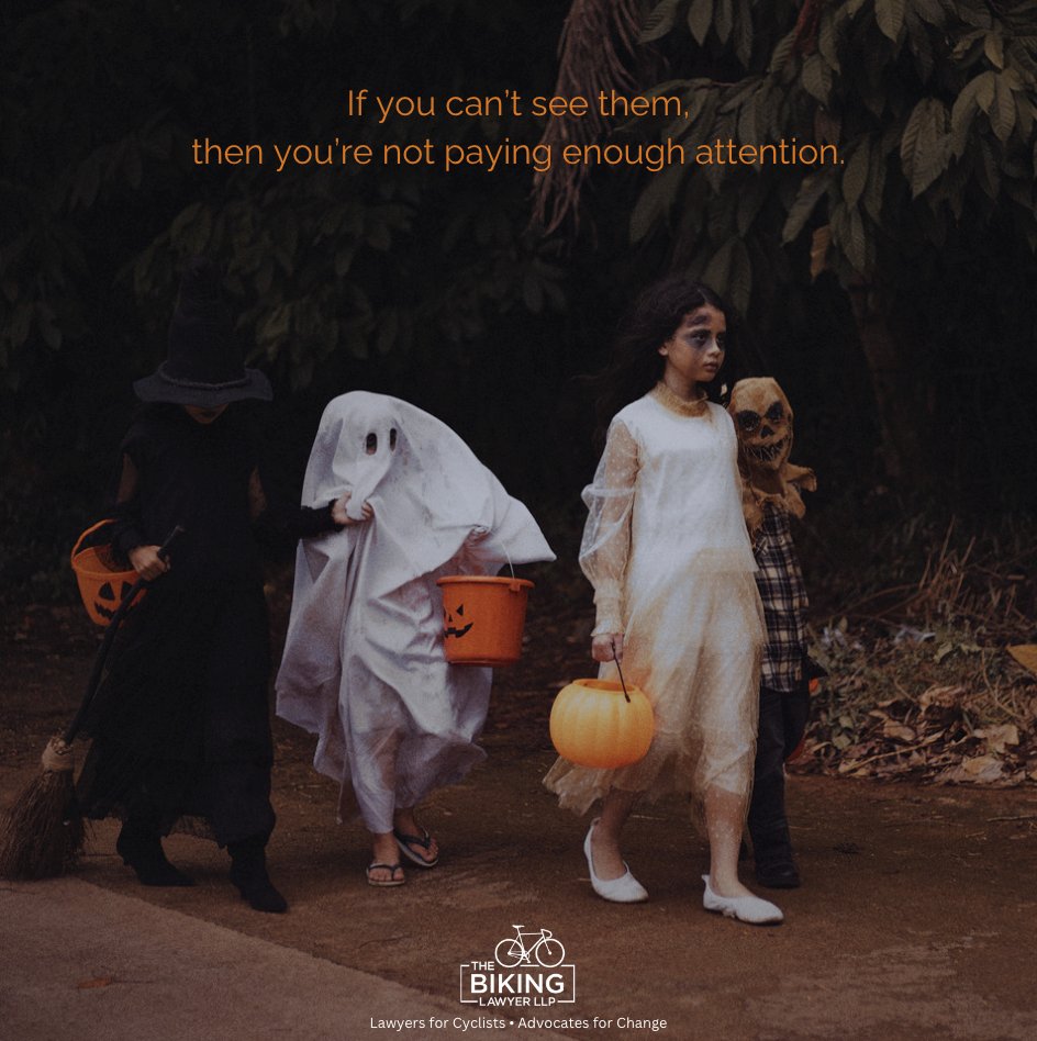 TheBikingLawyer's tweet photo. As #Halloween approaches, kids will not doubt be shouldered w a disproportionate amount of responsibility for road safety by police &amp; politicians. Kids shouldn't need hi vis vests to trick or treat safely. Target those most responsible for harm if you actually want safe streets. https://t.co/T1FaFUeFvC
