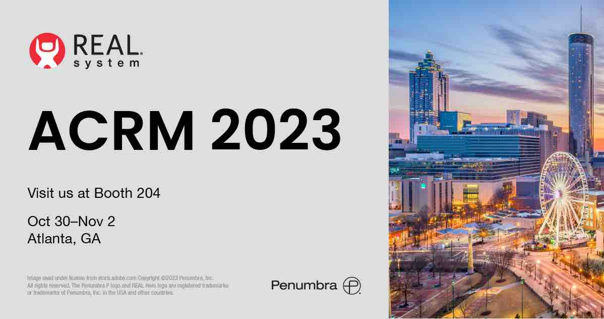 Excited to be a part of #ACRM2023 in Atlanta! We eagerly anticipate the opportunity to meet you and engage in enriching discussions about the power of immersive healthcare and data insights. Stop by Booth 204 to learn more.  #REALSystem #ImmersiveHealthcare #ACRM2023