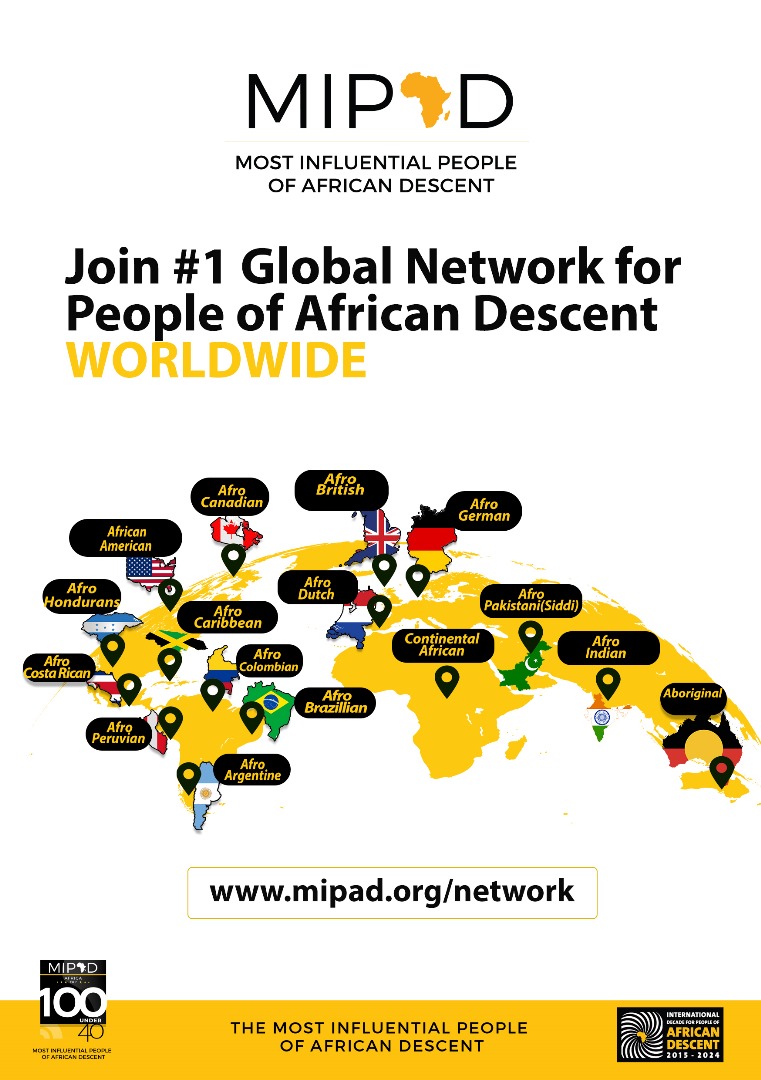 Join #1 Global Network for People of African Descent WORLDWIDE We exist all over the world, making positive contributions to humanity🌍 One of our mission @mipad100 is to highlight EXCELLENCE exhibited by our people worldwide #AfricaDescent #BlackExcellenceWorldwide #MIPAD100