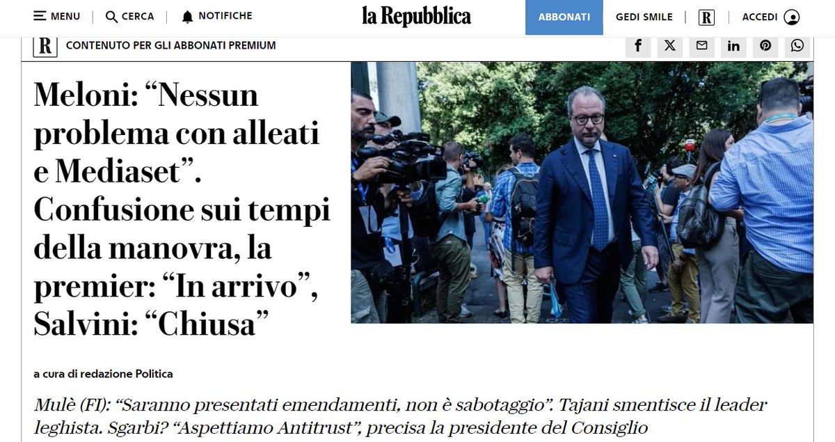 Meloni : manovra in arrivo.
Salvini : manovra chiusa.
Non lo sanno manco loro.
In mano a questi il bis del 2011 è certo.
E saranno più lacrime e più sangue che con Monti.
Grazie a tutti quei babbei che li hanno votati.
#27ottobre
