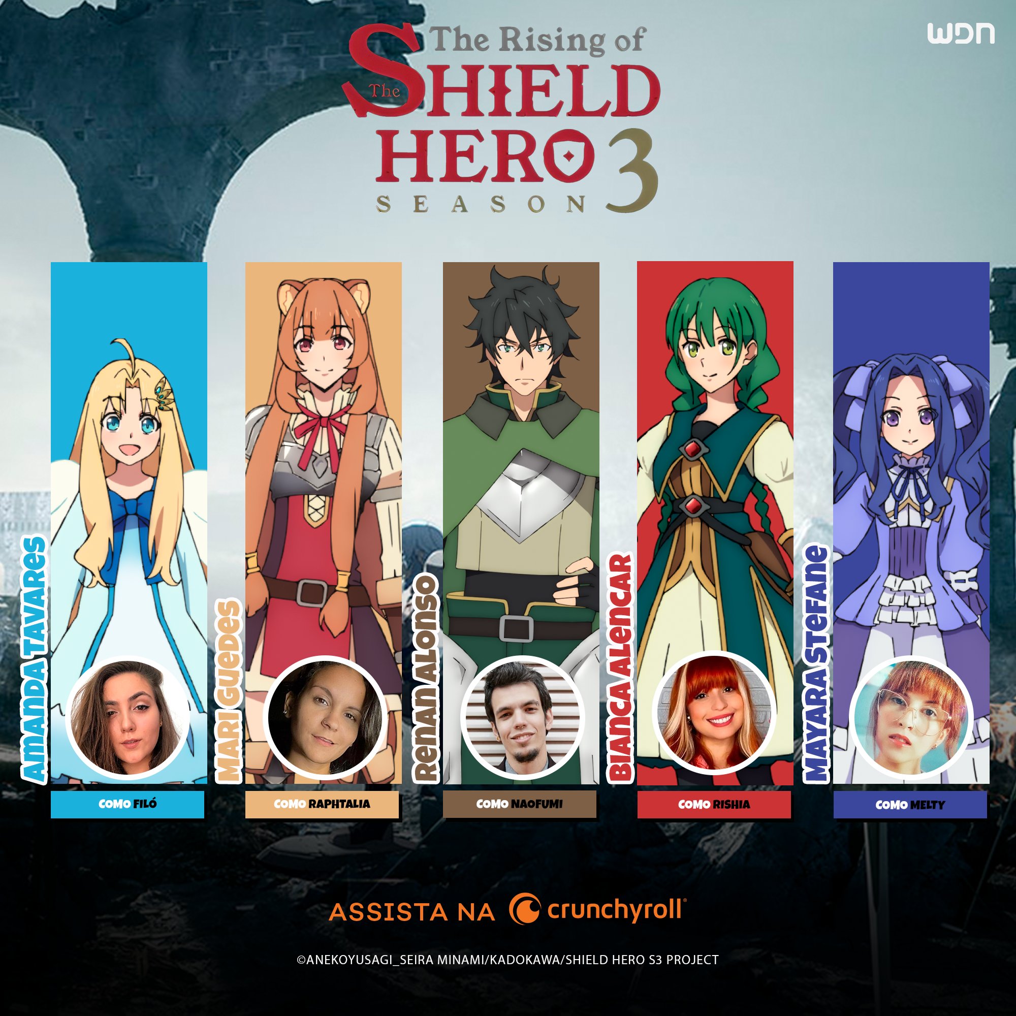 Shield Hero: 3ª temporada começa a chegar dublada na Crunchyroll