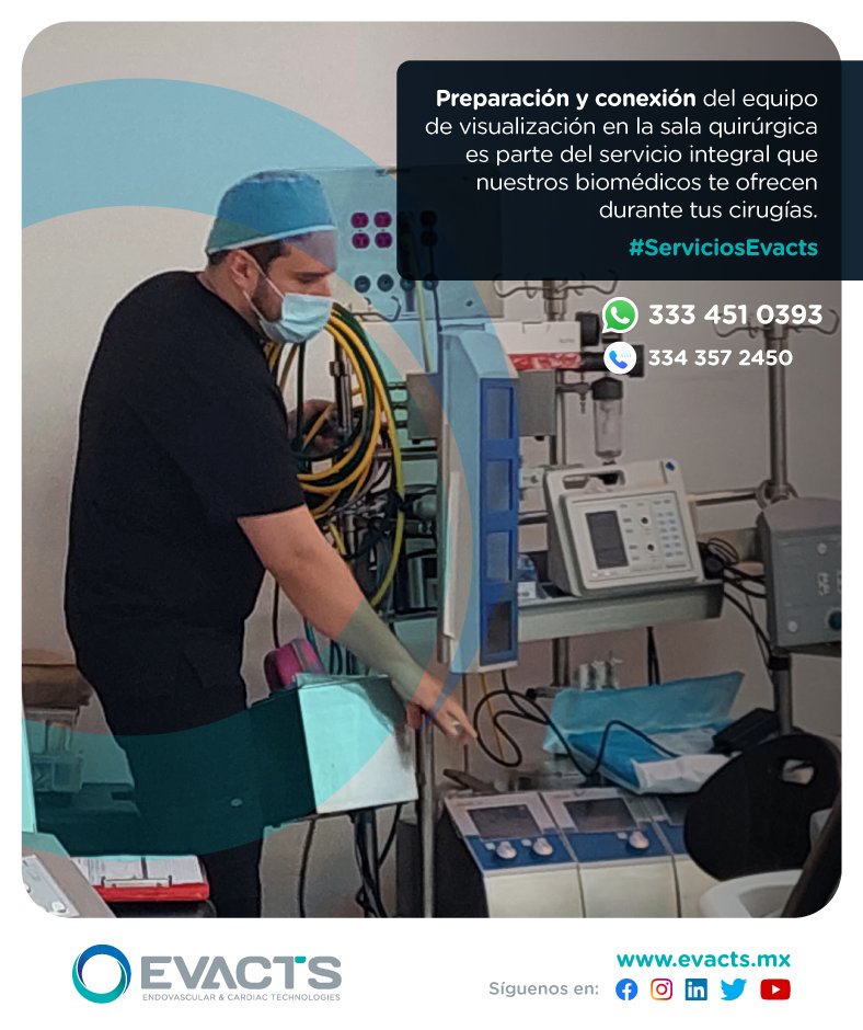 Evacts_mx's tweet photo. #ServiciosEvacts
Preparación y conexión del equipo de visualización en la sala quirúrgica es parte del servicio integral que nuestros biomédicos te ofrecen durante tus cirugías.
Contáctanos.
Renta de #EquiposMédicos, venta de #Insumos para #Cirugía y #ServicioIntegral en cirugías https://t.co/xshcJJw7oj