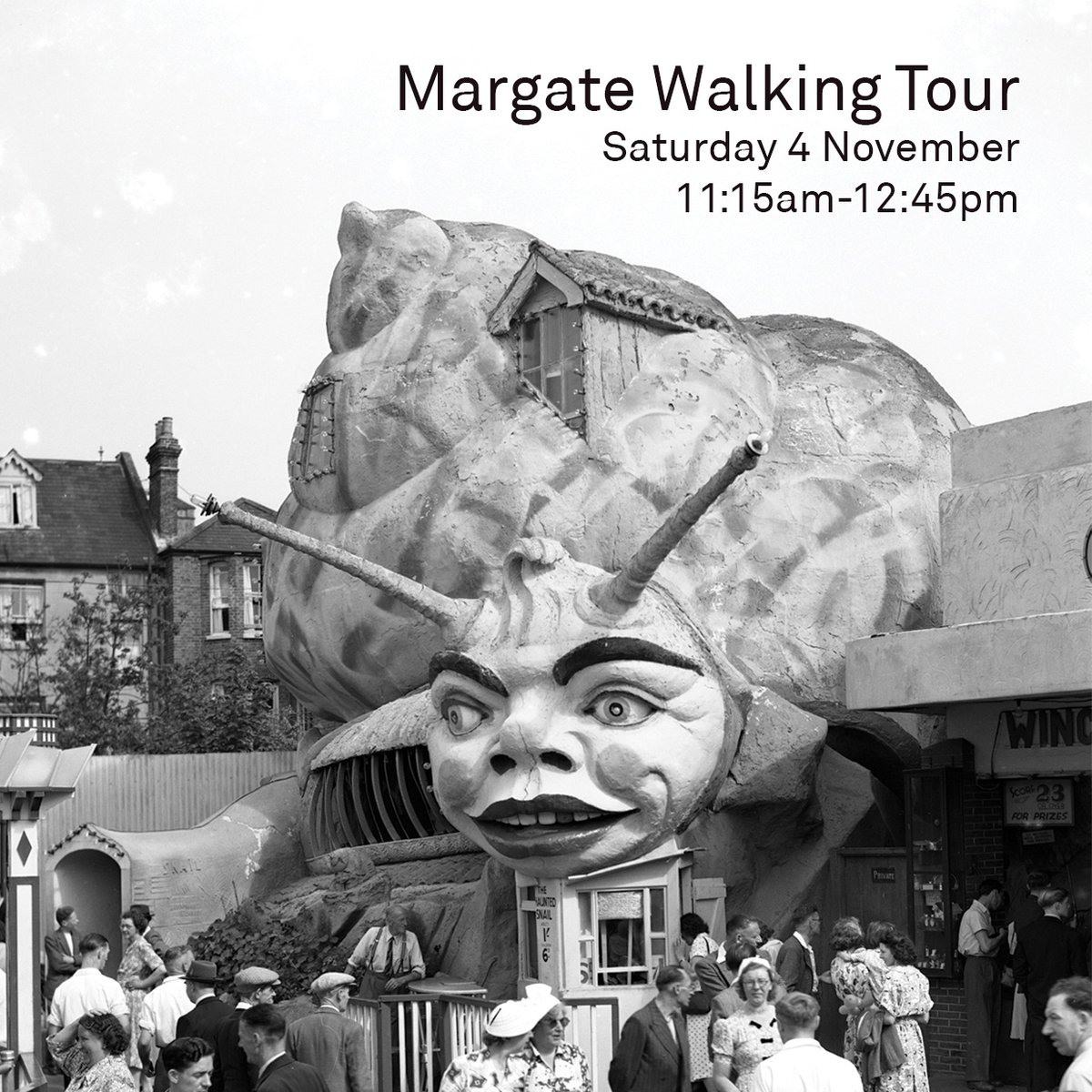 TCMargate's tweet photo. Free historical walking tour of Margate! 🎪🎢

📆 Saturday 4 November, 11:15am – 12:45pm
📍Meeting point: Margate Train Station 

Make sure to book your ticket here: https://t.co/2BYERKvONA

 #InTheOffing #TurnerContemporary #Margate  #OhDreamland #whatsonmargate #kentevents https://t.co/8qkgs0xbr4