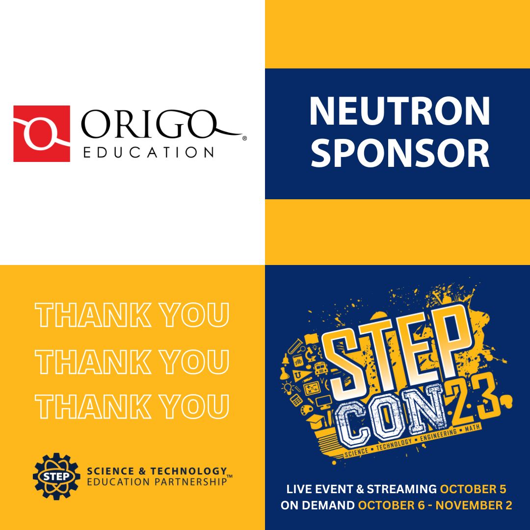Thank you, @origomath for your support of STEPCON23. STEPCON23 Virtual On Demand Experience is open now until November 2. Register now at stepconference.org/C_STUDENTS.CFM #stepcon23 #stem #education