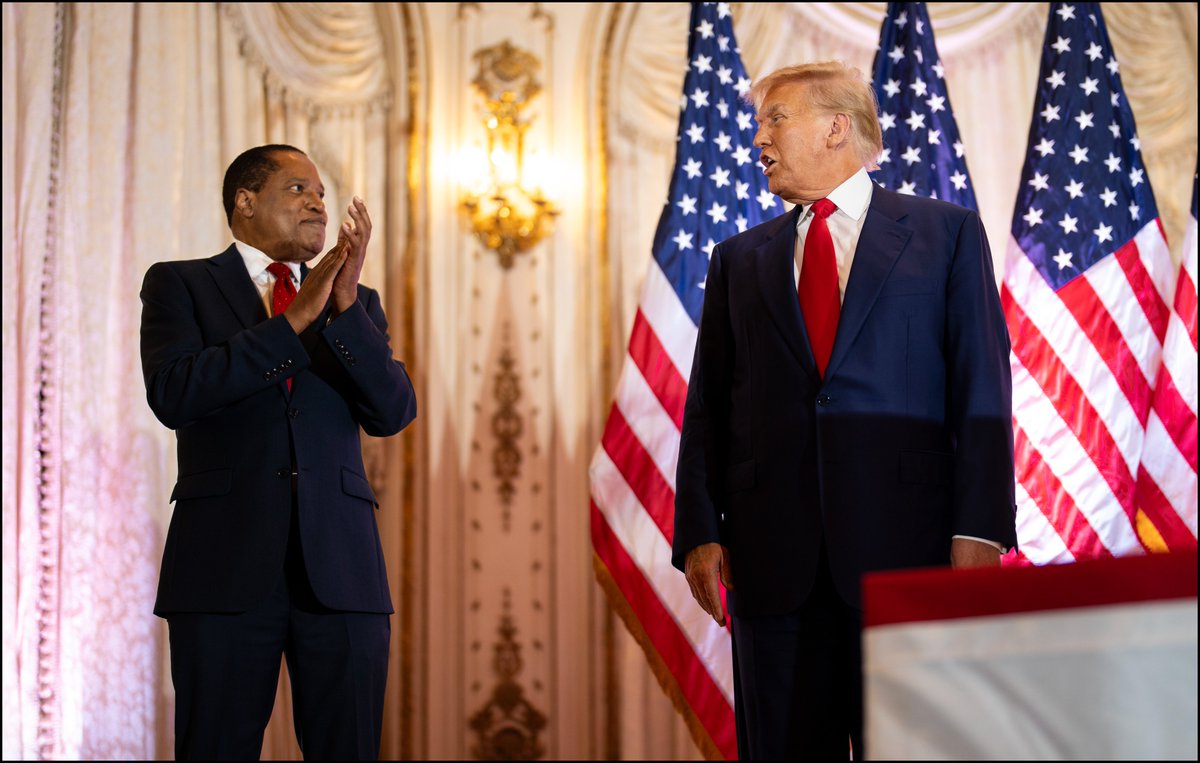Conservative talk radio host Larry Elder announced last evening that he was ending his 2024 Republican campaign for president and endorsing @realDonaldTrump. Elder made the announcement last night during a fundraiser for Tump at Mar-a-Lago Club. nytimes.com/2023/10/26/us/…