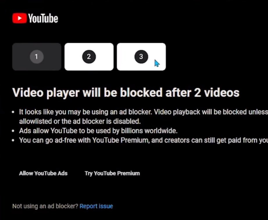 youtube finally found a way to combat ad blockers… 💔
