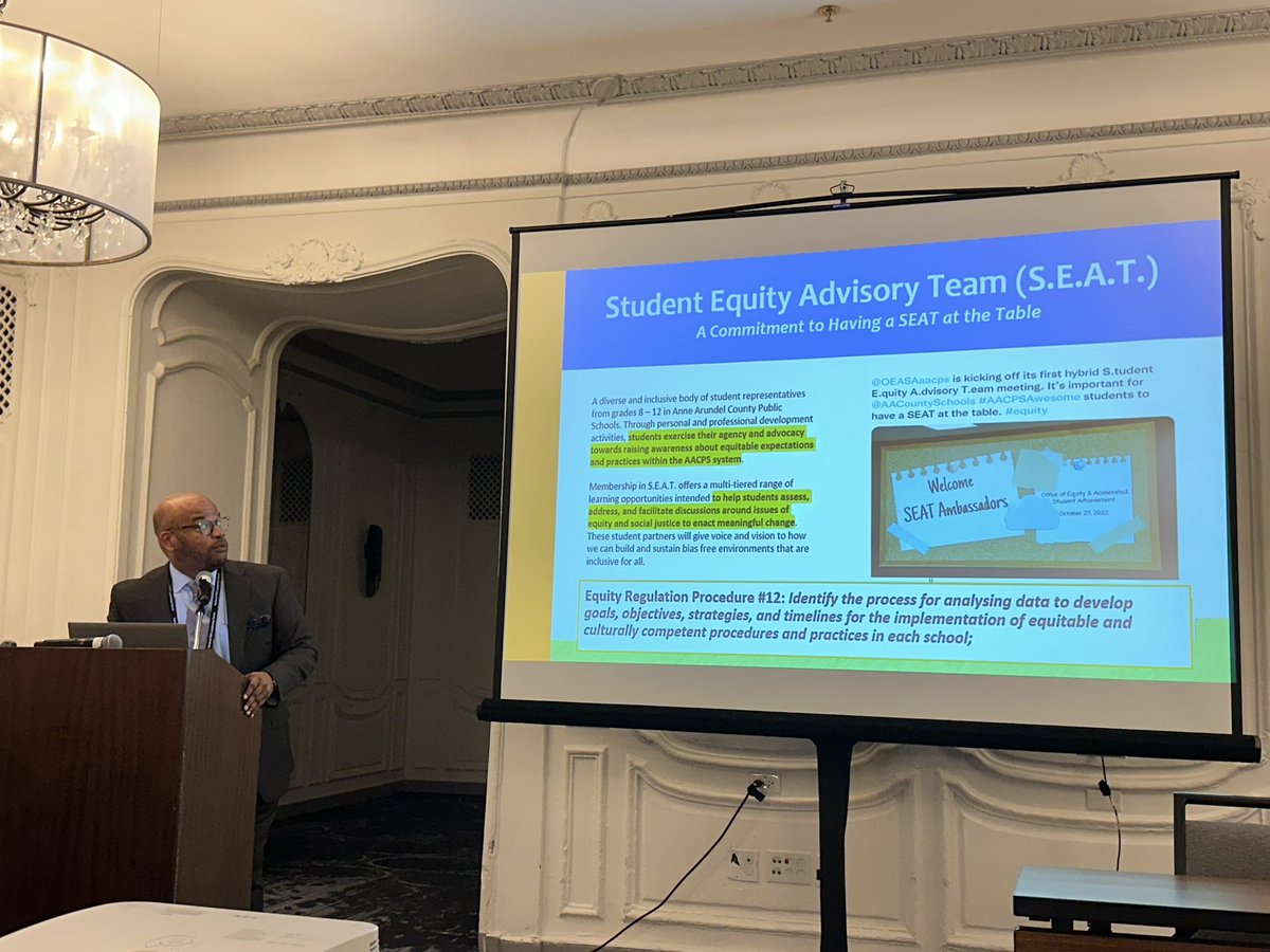 _kentmc's tweet photo. Lorenzo Hughes at @PBISForum talking about deep equity work: “the data made me do it!” https://t.co/UU1Nhisqir