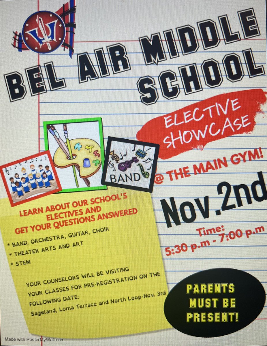 Inviting all of our future 6th grade Warriors from Sageland, North Loop and Loma Terrace to stop by…

Where⬇️When⬇️ Time⬇️