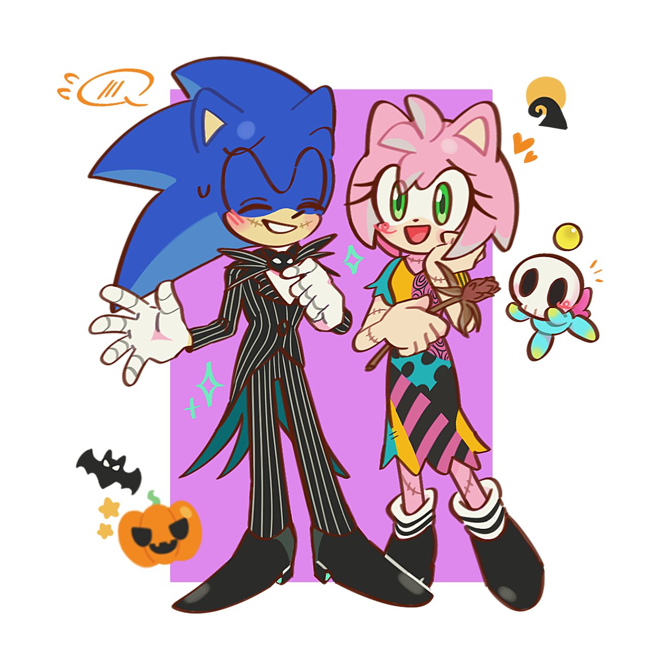 A cute fanart of Sonic and Amy by artist @kumoggu on Twitter : r/SonAmy