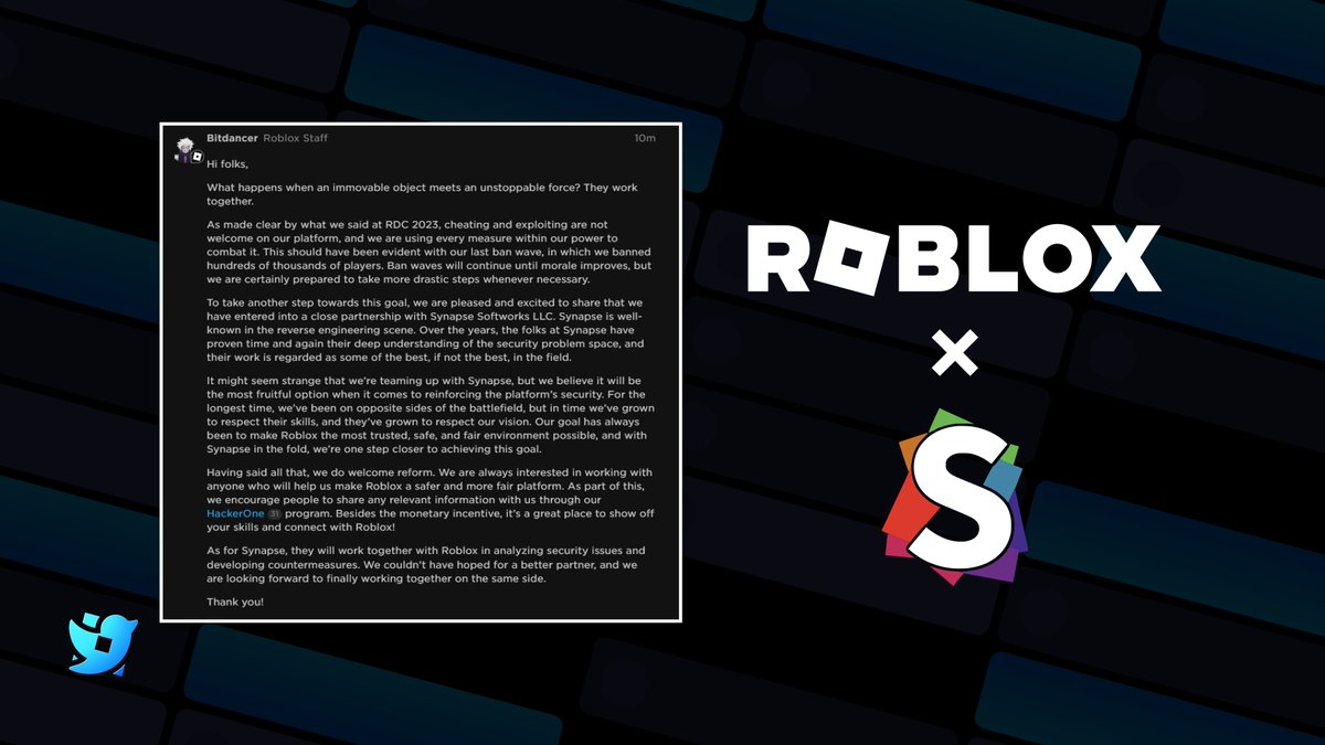 Roblox has released their 64-bit client backed with Hyperion anti