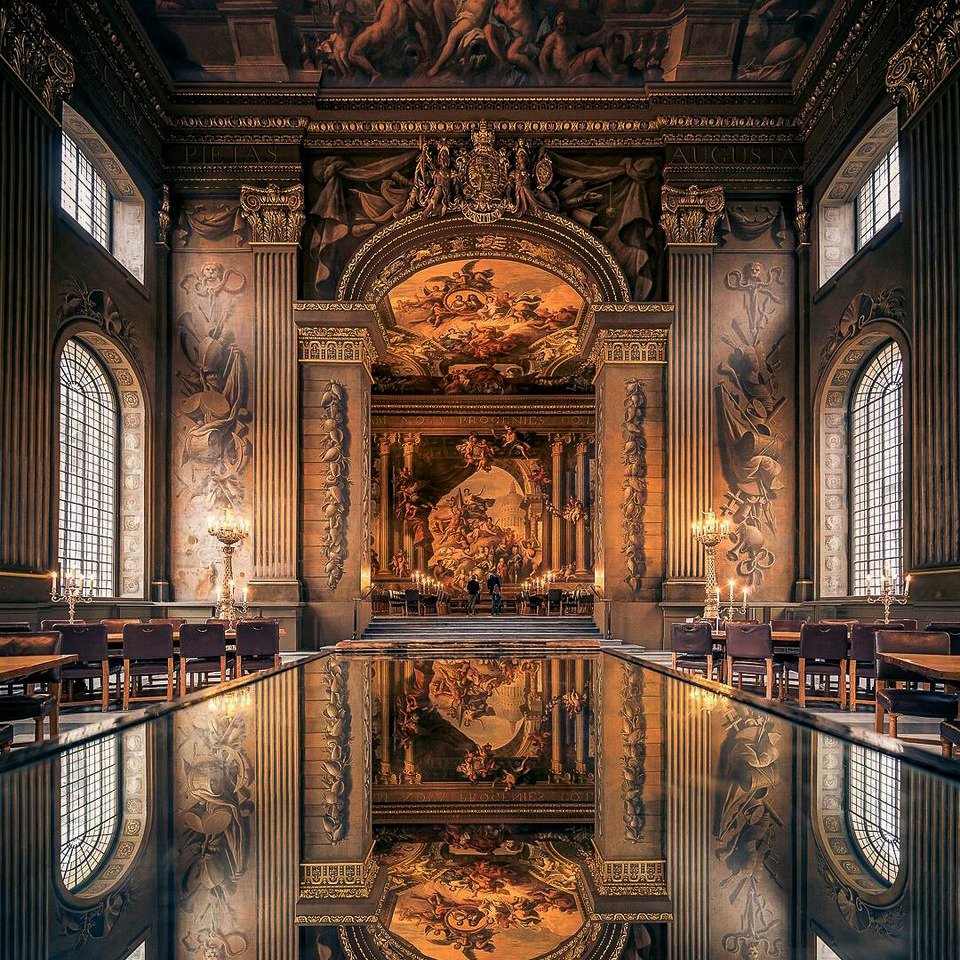 Eyesofgod__'s tweet image. The Painted Hall, Old Royal Naval College, London