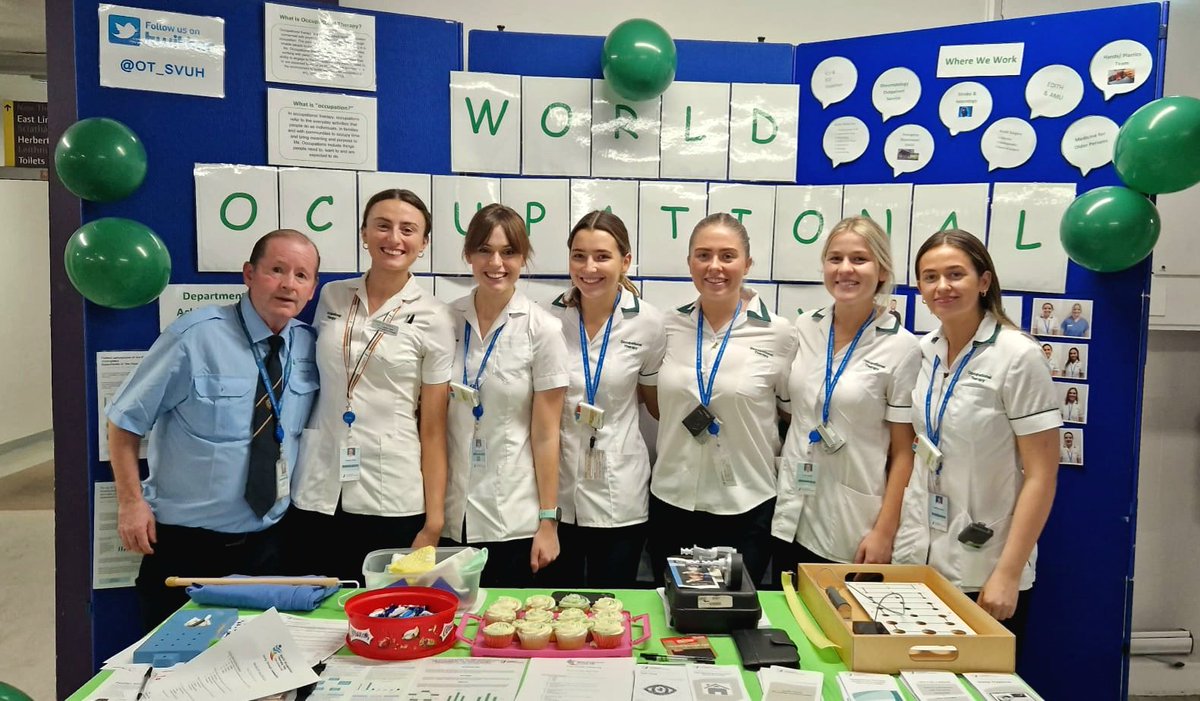 Happy #WorldOTDay from @ot_svuh 🌍💚 Special thanks to our staff grade OTs who put on a great display to highlight the variety of services OT provides within @svuh. We are very proud of our department 💚