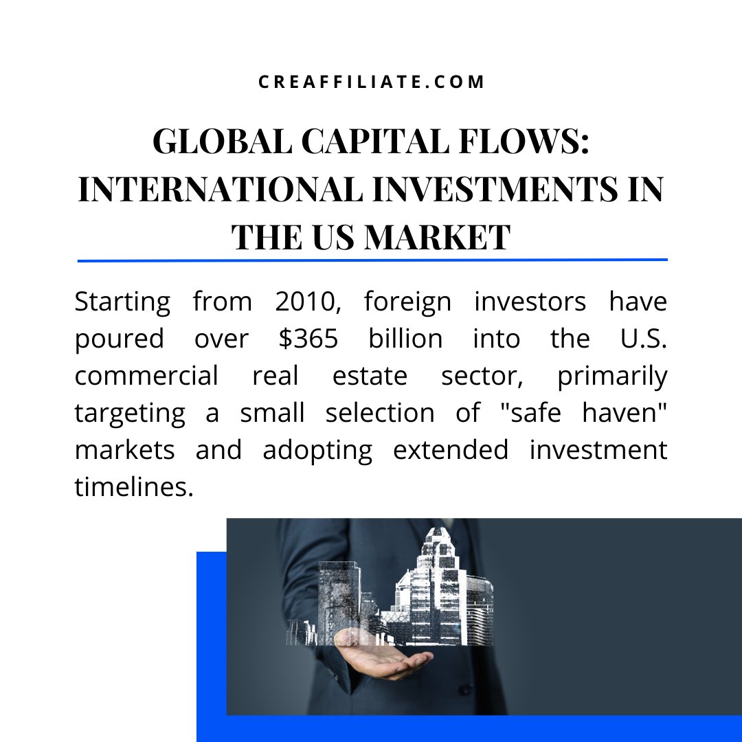 The power of global capital with CreAffiliate.com! 🌎  🏢 With extended investment horizons, the journey towards robust financial futures is well underway. 📈 #CreAffiliate #GlobalInvestments #USRealEstate #CapitalFlows #InvestmentJourney