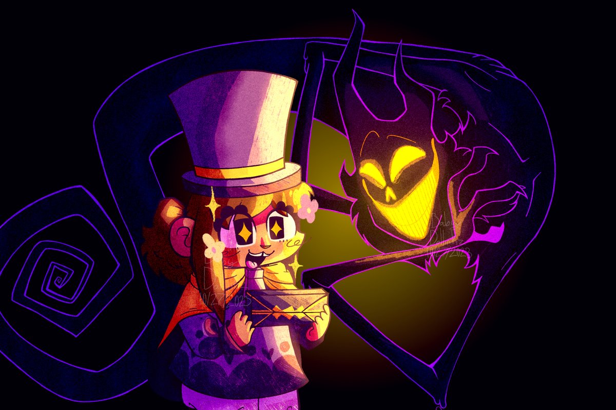dr3amsnatchr's tweet photo. kids shouldn't have sugar they start running in circles very fast

#ahatintime #fanart https://t.co/YxogMHRZlm