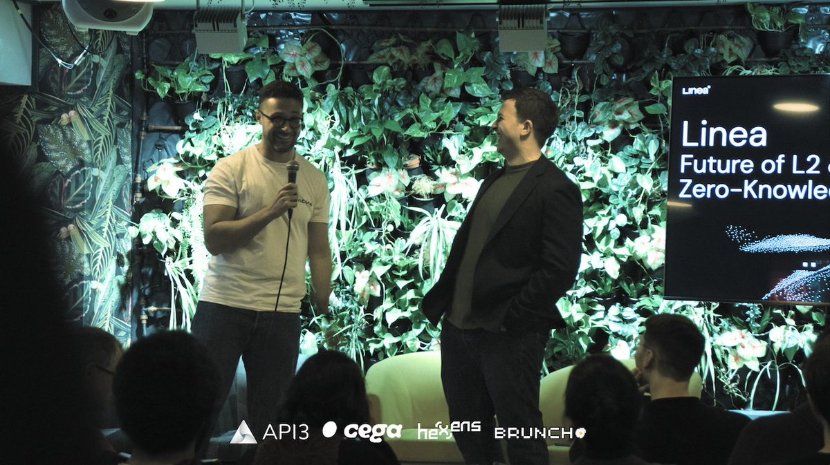 API3ECO's tweet photo. We had a great time at our @ETHLDN builder mixer hosted with @get_brunch,
@cega_fi, &amp; @hexens.

Great to connect with builders + gather insights from our expert panels.

We are looking forward to the hackathon this weekend! https://t.co/ZRCJcXNuy4
