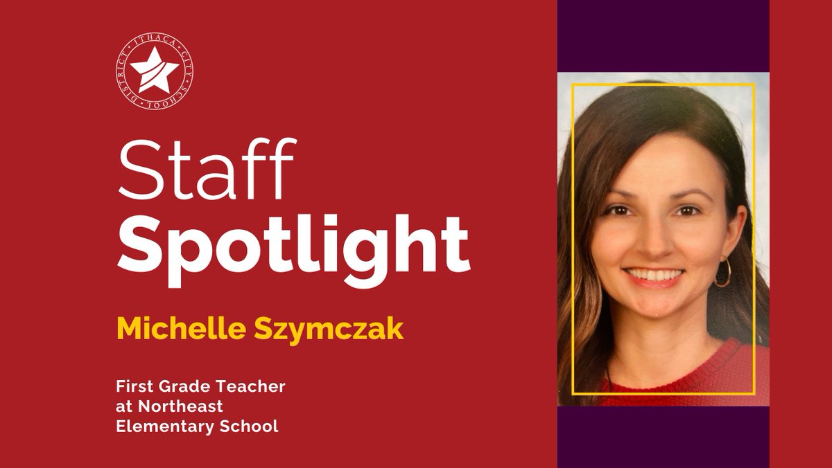This week, we're shining a spotlight on Michelle Szymczak, a first-grade teacher at Northeast Elementary! 
Read more here: ithacacityschools.org/article/1310259

#icsdstaffspotlight #teamicsd #icsdproud