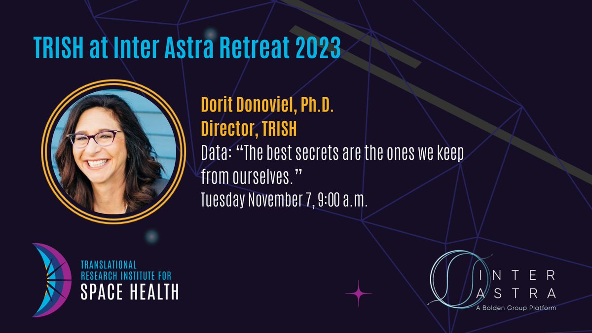 How can the #spaceflight industry break down barriers and increase information sharing while keeping #data secure? At this year's @1nterAstra Retreat, TRISH Director @DoritPhD will facilitate a discussion on the future of space data transparency.