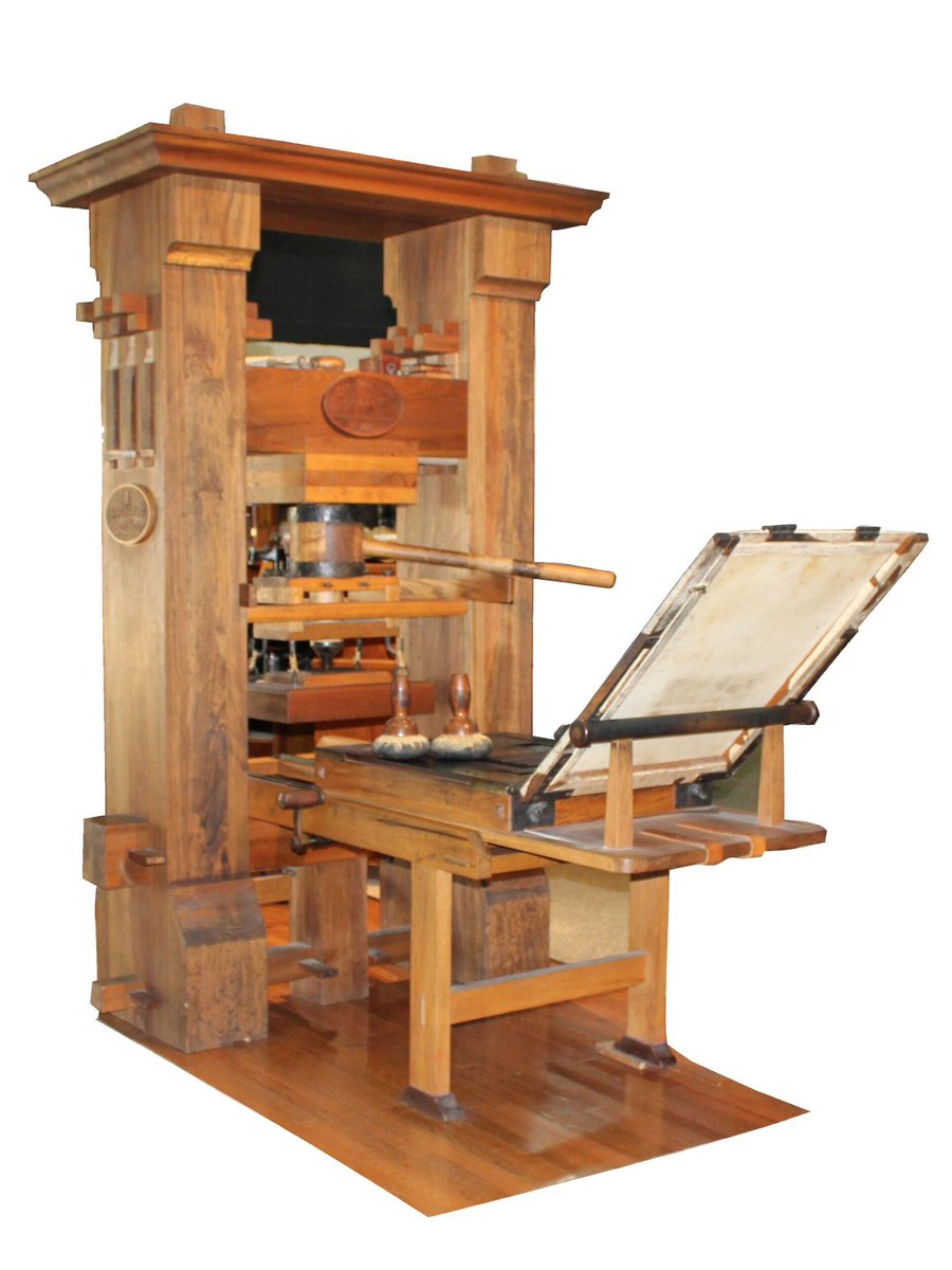 FD_Daily_'s tweet photo. @NoContextHumans The printing press, which was developed by Johannes Gutenberg in the 15th century. https://t.co/CkiHgpXYQM