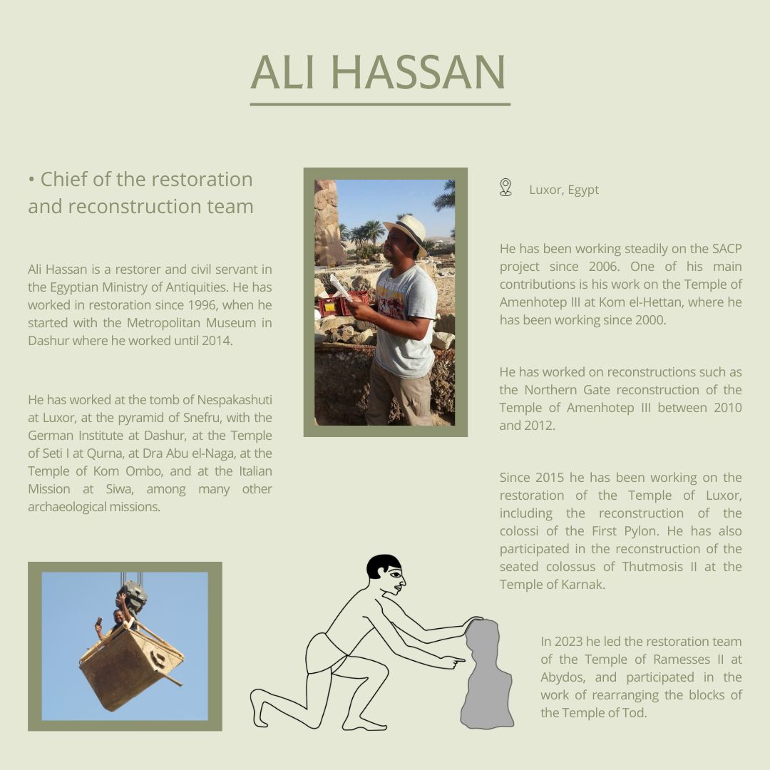 ColossusAIII's tweet photo. Today's presentations, the reconstruction and restoration team: Ali Hassan, Restorer and Chief of reconstruction and restoration team 🏗️

#KarnakTemple #CAIII #SpanishMission https://t.co/qTDUetcMTp