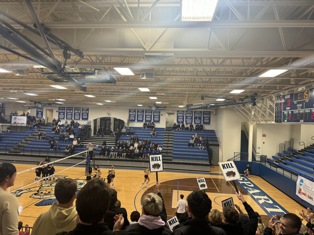 NWUMensSoccer's tweet photo. Men’s Soccer have an important game in Dubuque tomorrow but first a fun stop to cheer on Women’s Volleyball! Go Prairie Wolves! #pwolfnation https://t.co/tu1noLsh3A