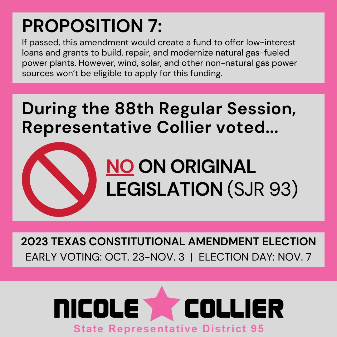 Today we look at Proposition 7 (SJR 93) in our 2023 constitutional amendment review. 👉🏿How it appears on the ballot: 'The constitutional amendment providing for the creation of the Texas energy fund to support the construction, maintenance, modernization, and operation of