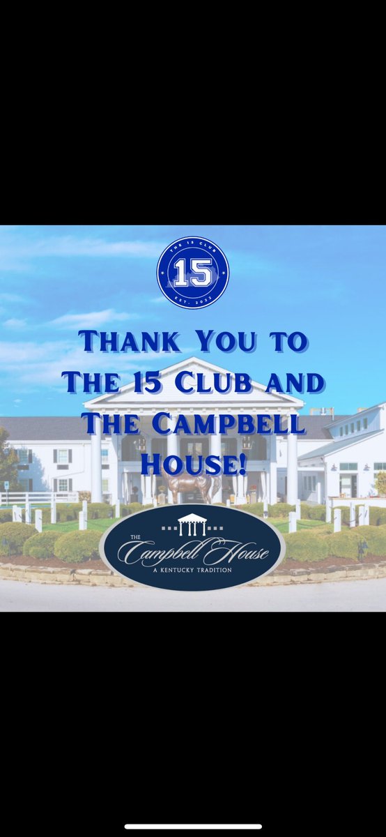 Shoutout to <a href="/the15club_nil/">The 15 Club</a> and <a href="/KYcampbellhouse/">The Campbell House</a> thank you for the support!
