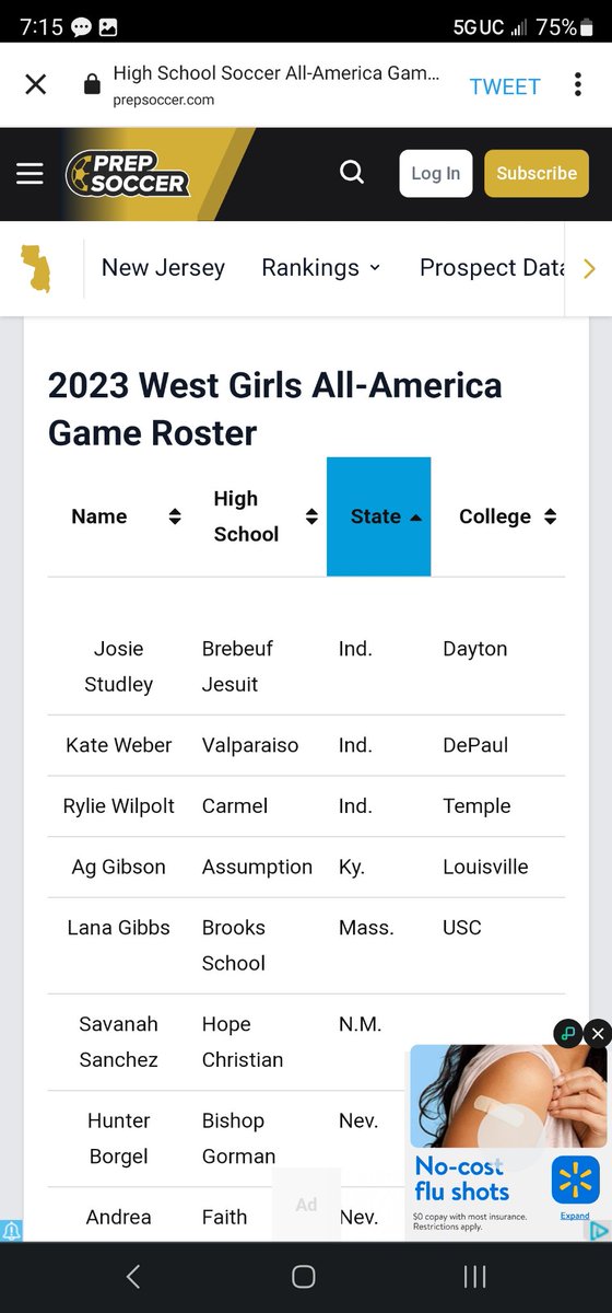 ⚽️ HIGH SCHOOL GIRLS SOCCER ⚽️

Louisville Assumption senior Anna-Grace Gibson (Number 7 for the Rockets and a University of Louisville commit) only KHSAA girl or boy selected for All-America Games: