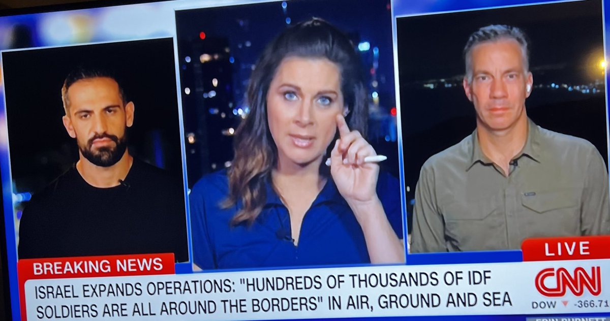 HafezMirazi's tweet photo. لا تلوموا CNN على عدم تغطية ما يحدث الليلة من غزة، الحجة هذه المرة بسبب انقطاع الإنترنت "لم نعد نتمكن من التواصل مع الصحفي (الفلسطيني) الذي كان يبلغنا الانباء ومتجه الآن مع اسرته جنوبا، ولا مسئولة الصحة والإغاثة الأمريكية بغزة" التي يصر زوجها على اعتبارها رهينة في الحصار وغير محسوبة. بالتالي، تواصل CNN تغطيتها تحت عنوان" إسرائيل في حرب" : المذيعون يتناوبون في تقديم الاخبار 24/7 من تل ابيب ومع المذيع/ة بكل فترة مراسلان رئيسيان من داخل إسرائيل والمتحدث باسم الحكومة الإسرائيلية معها في الاستوديو، ومن واشنطن محللان وجنرالان أمريكيان سابقان.. 
المذيعة منبهرة بالتغطية الليلة وسط "القنابل التي تضيئ سماء غزة المظلم" وهو تشبيه سمعناه من مراسلي نفس الشبكة في بغداد قبل عشرين سنة. وشاغل التغطية الشاغل ليس تأثير كل هذا القصف والاجتياح على حياة 2,300,000 فلسطيني ولكن على حياة 220 "رهينة" إسرائيلية مع خاماس في الانفاق! 
فعلا تغطية حقيرة despicable ومقززة disgusting لكن القناة الدولية باستوديوهاتها وإعلاناتها ودعمها المالي،ضيفا معززا في عاصمة "عربية"!
هل نطمع في ألا تضع اي شركة او دولة عربية إعلانات في هذه القناة؟!