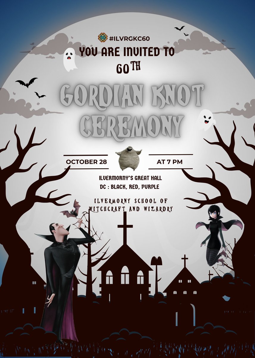 ⠀⠀
"Dear our honourable Ilvermorny's professors, staff, and students.

You are invited to 60th Generation - Gordian Knot Ceremony, #ILVRGKC60."
 ⠀⠀