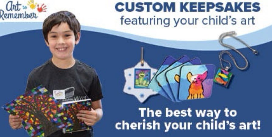 Free Shipping to the school if you order by Monday, 10/30! 

If your child was in art class by the first week of September, your child participated in this program, allowing you to purchase keepsake products customized with your child’s art!  
Click here:
arttoremember.com/school/ATSTZU
