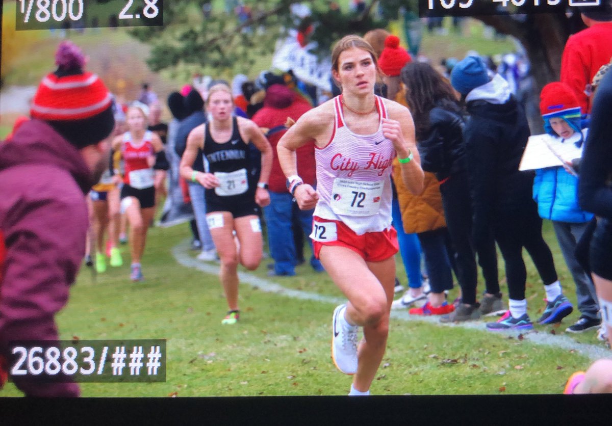 West Branch freshman Grace Hamann made her Class 4A girls’ state cross country debut for Iowa City High, placing 80th in 19:55.6 in the fifth team spot to figure into scoring. The Little Hawks finished 8th as a team with 195 points. @WBTimes @wb_boosters @CityWomensXC