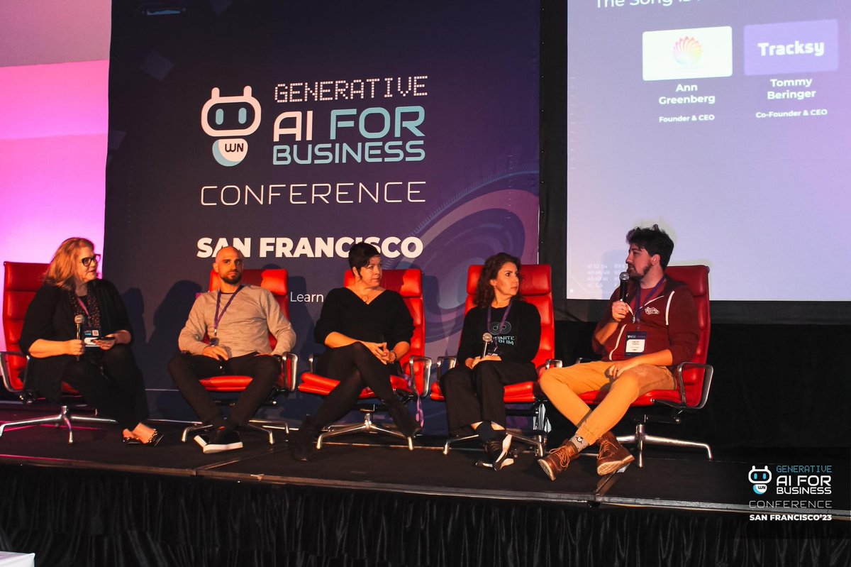 Our founder @TB_Num spoke on the Ai music panel at the @wnconf GenAI conference in San Francisco Monday alongside these other amazing minds.  @EvoHeyning @karenallen @zachoverflow 

We will post video of the discussion shortly.