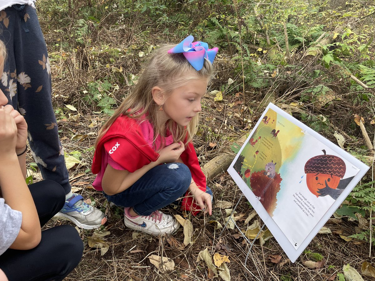 MrsCosey3's tweet photo. We had so much fun on the story trail today reading Acorn Was a Little Wild as we strolled through the nature trails with this gorgeous weather! 📖🌲 @GreenwichCentr1 https://t.co/KiradNafja