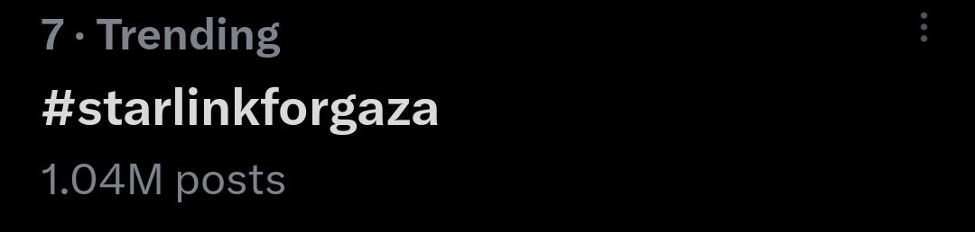 WaterloggedRoot's tweet photo. We have 1.04 million tweets of people against this genocide, don't stop. #starlinkforgaza https://t.co/UMCvDISZxO