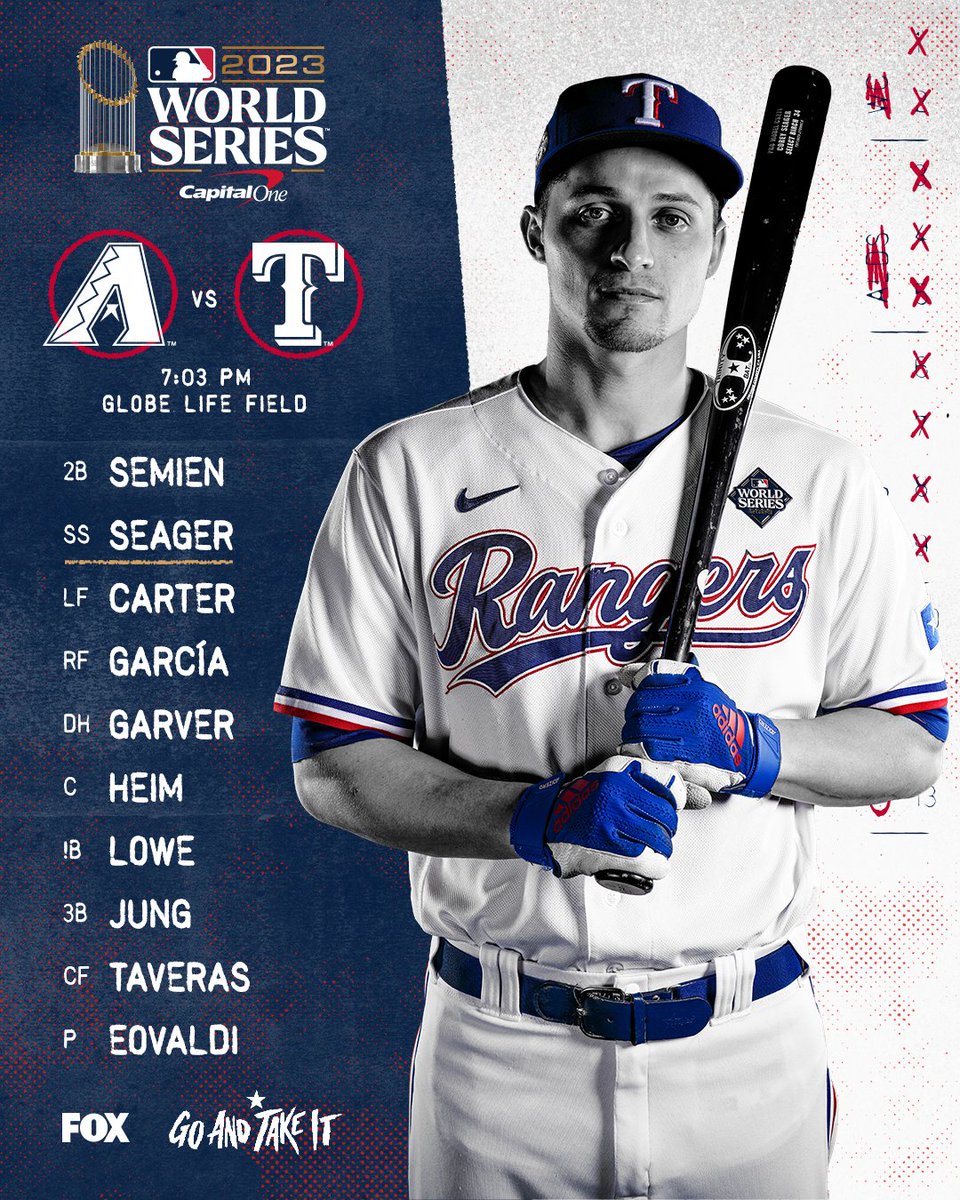 Rangers's tweet photo. #WorldSeries Game 1. https://t.co/xIicyq86KL