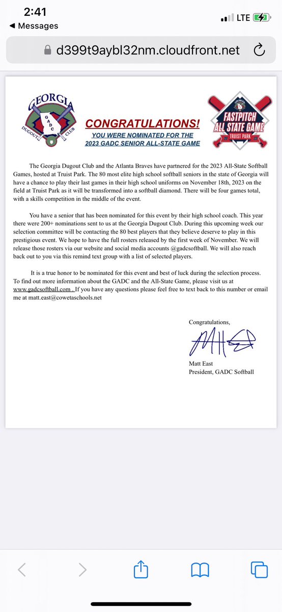 allisxnj's tweet image. This year could not be more exciting! So thankful for the nomination &amp;amp; opportunity to play at the Braves Stadium amongst so much talent and represent Union Grove Softball!!!
#GOGROVE ♥️ 
@SoftballUghs
@AllenFranklin19 @RhodySoftball
@CoachWhitSB 💙